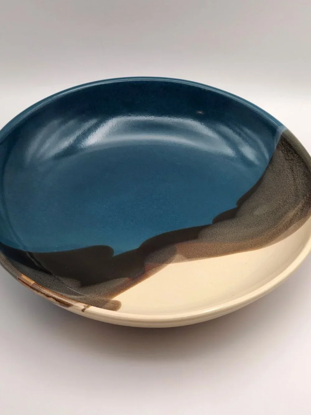 Vintage Tropical Clay Hawaii Pottery Shallow Serving Bowl 11.5
